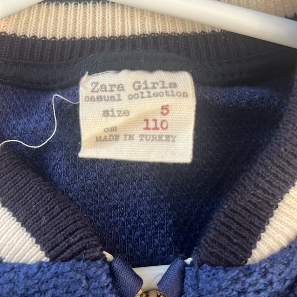 Zara Girls Zip Up Navy Jacket Size 5 - Picture 5 of 5